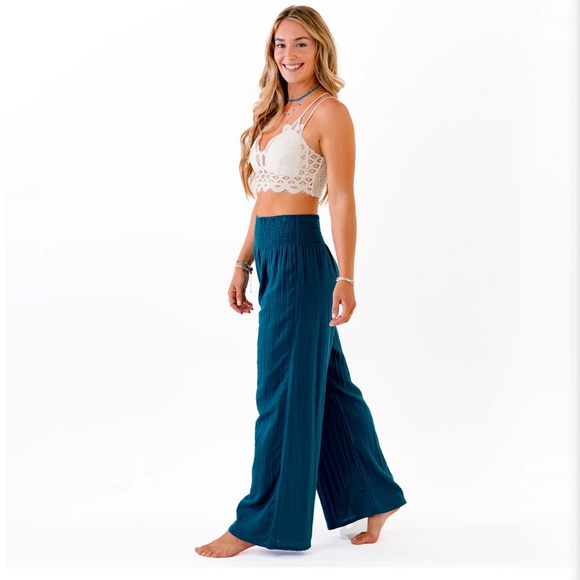 Lotus & Luna Wide Leg Pants in Moroccan Blue - Picture 4 of 12